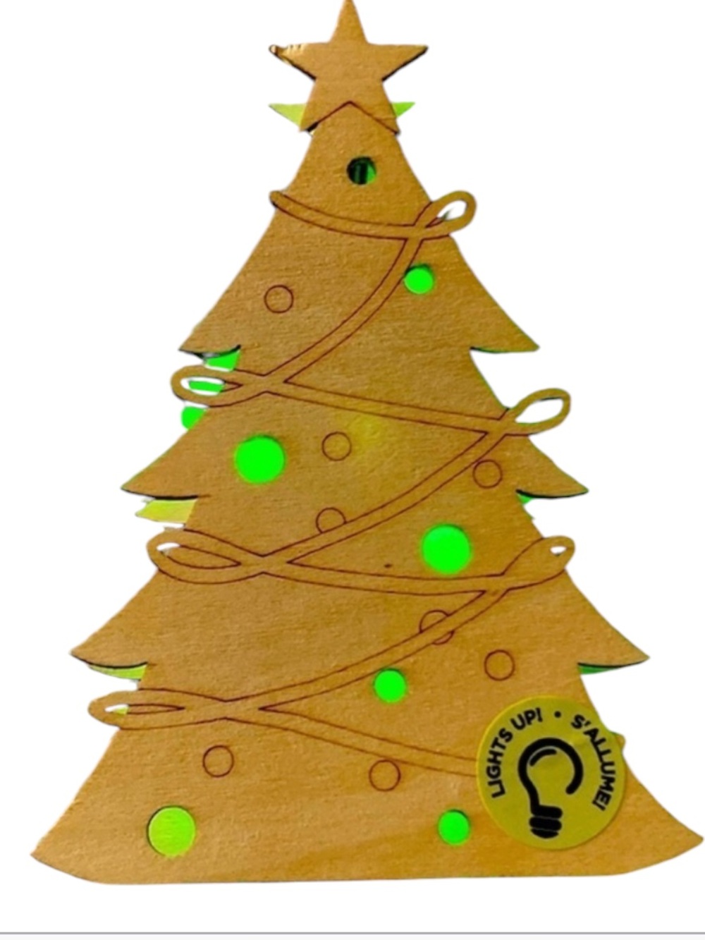 Christmas diy pre lit wood decor see pictures please with green light